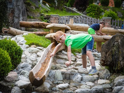 Familienhotel - Pools: Schwimmteich - Wasserspiellauf im 20.000m² Abenteuerpark - Alpin Family Resort Seetal