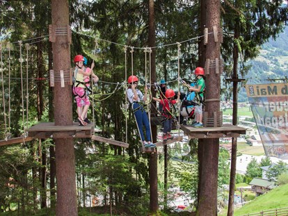 Familienhotel - Kletterwand - Hochseilgarten 100m oberhalb des Hotels mit kostenfreien Kursen - Alpin Family Resort Seetal
