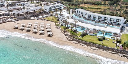 Familienhotel - Griechenland - Amirandes von oben. Links befinden sich die Villen mit privaten Strandzugang - Hotel Amirandes