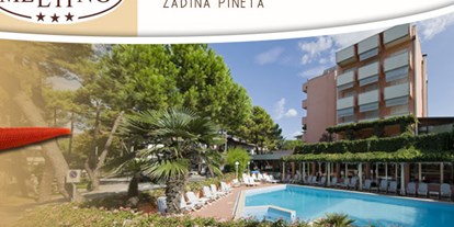 Familienhotel - Ravenna - Pool und Palmen beim Hotel - Hotel Meeting
